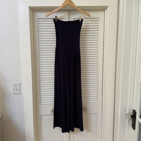 Love Tree Jumpsuit Elastic Top Navy Wide Leg Pockets Waffle Knit, Size S - Picture 2 of 12